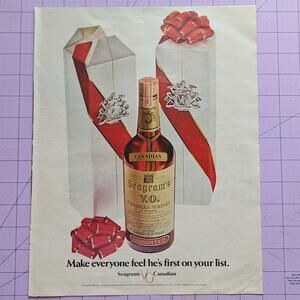 Vintage Print Ad 1969 Seagrams Whiskey